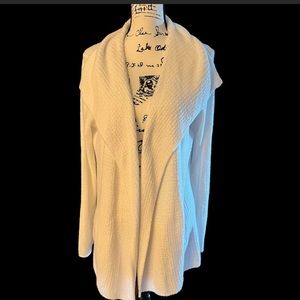 Barefoot Dreams Off-White Open Drape Knit Cardigan